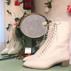 RARE VINTAGE Lace Up High Top Booties